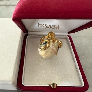 Masriera nymph ring, 18k,  approximately sz 7.